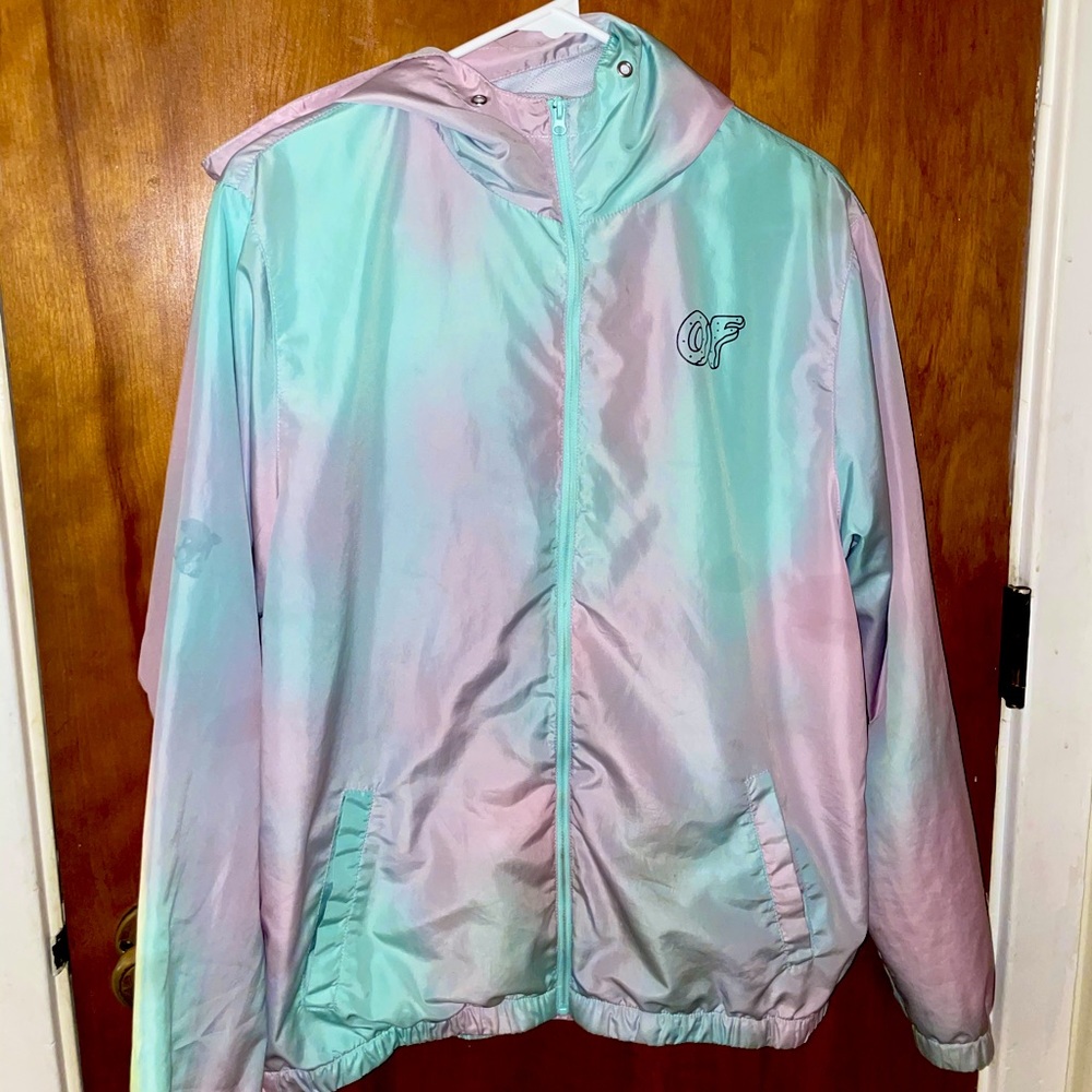 ODD FUTURE Pink & Teal Windbreaker size medium